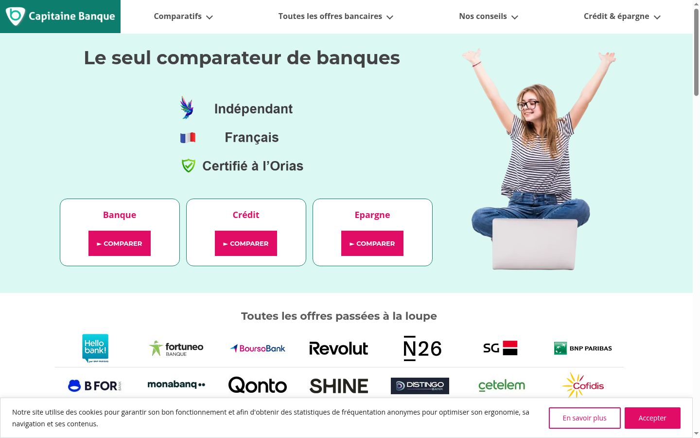 Screenshot of the consent banner shown before any interaction