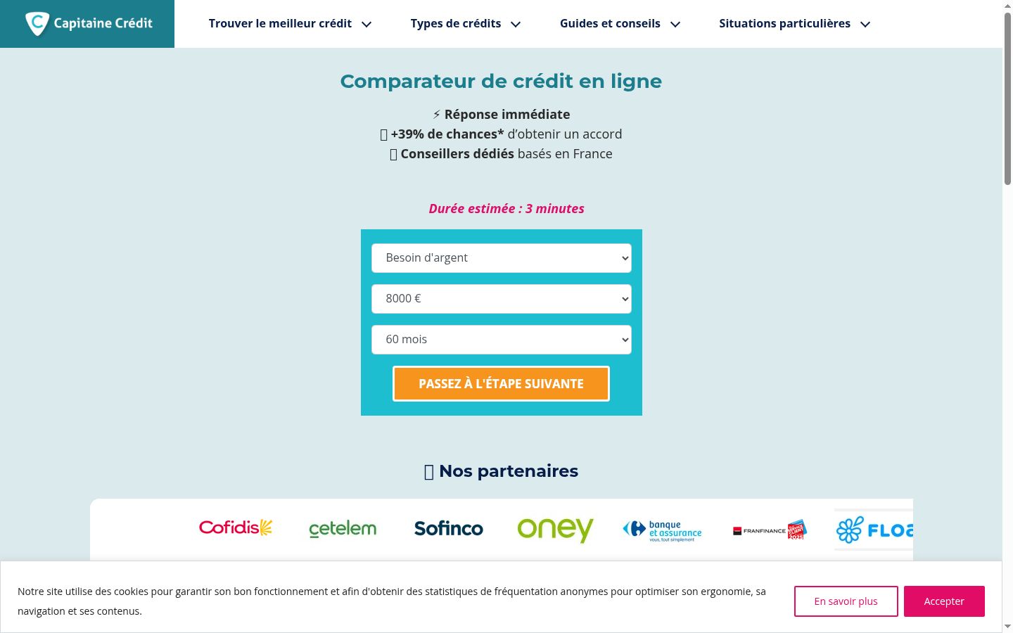 Screenshot of the consent banner shown before any interaction