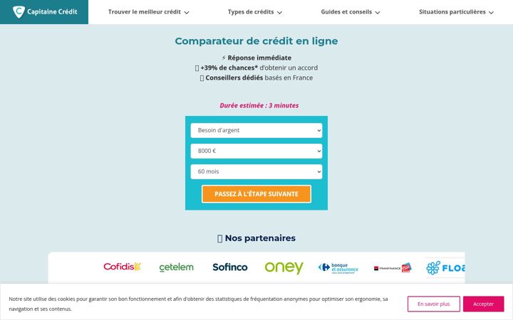 Screenshot of capitaine-credit.com