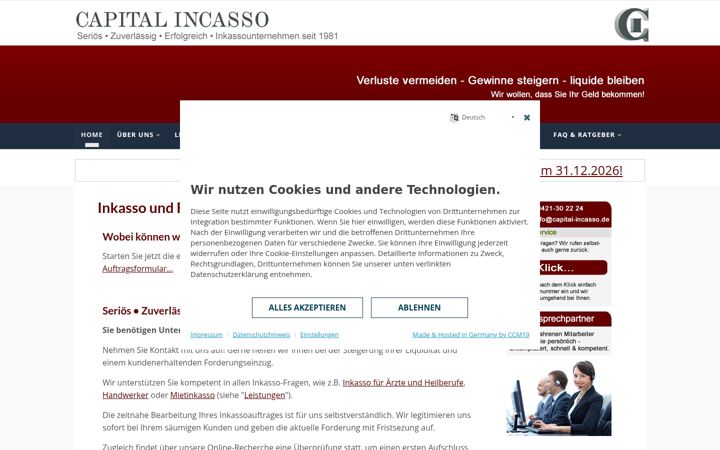 Screenshot of capital-incasso.de
