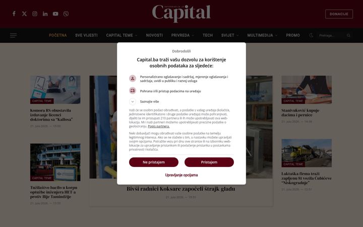 Ekrano kopija capital.ba
