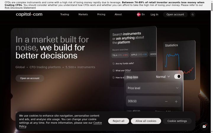 Screenshot von capital.com