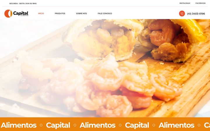 Kuvakaappaus sivustosta capitalalimentos.com.br