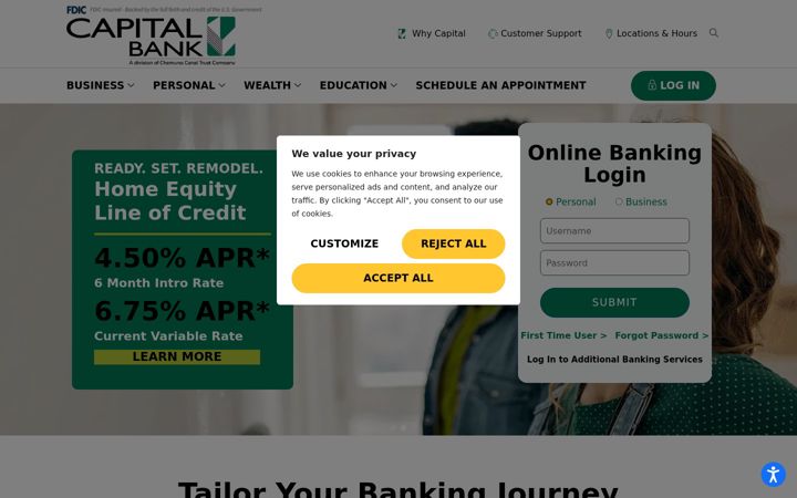 Screenshot of capitalbank.com