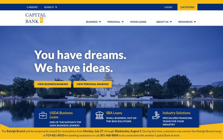 Screenshot of capitalbankmd.com