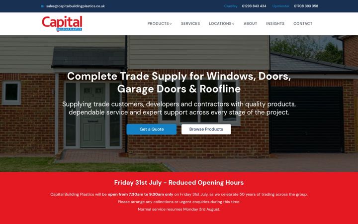 Screenshot of capitalbuildingplastics.co.uk