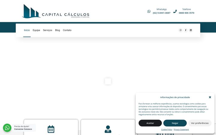 Screenshot of capitalcalculos.com.br