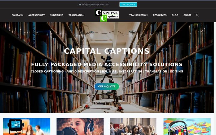 Screenshot of capitalcaptions.com
