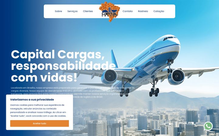 Kuvakaappaus sivustosta capitalcargas.com.br