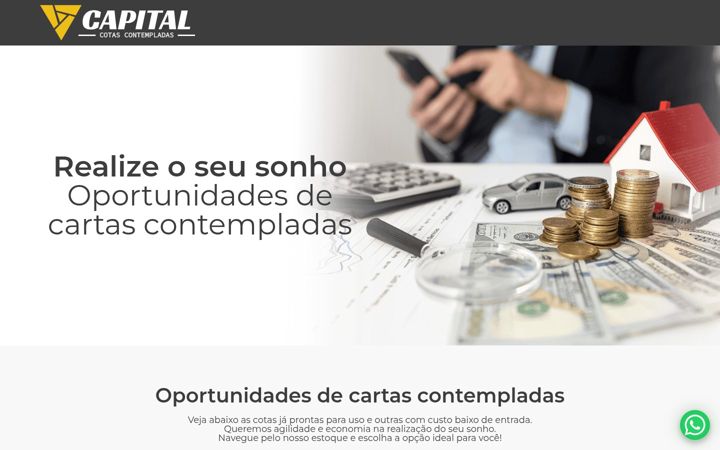 Screenshot of capitalcotas.com.br