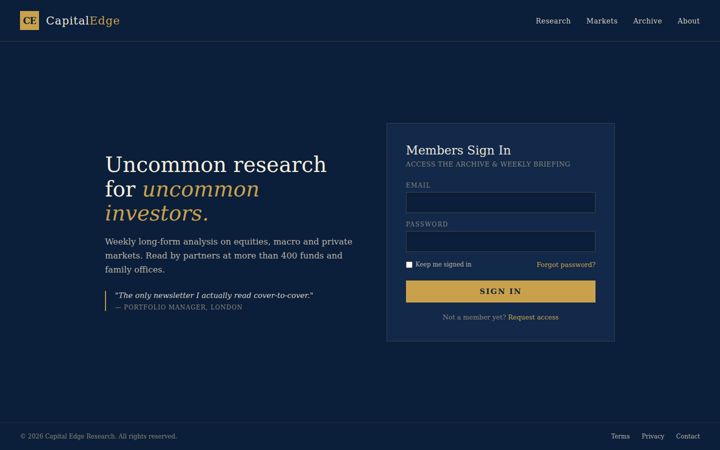 Screenshot of capitaledge.blog