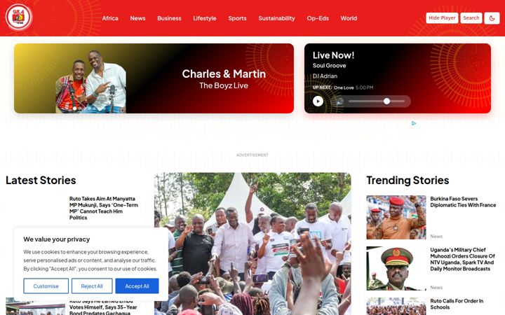 Screenshot of capitalfm.co.ke