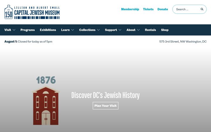 Screenshot of capitaljewishmuseum.org