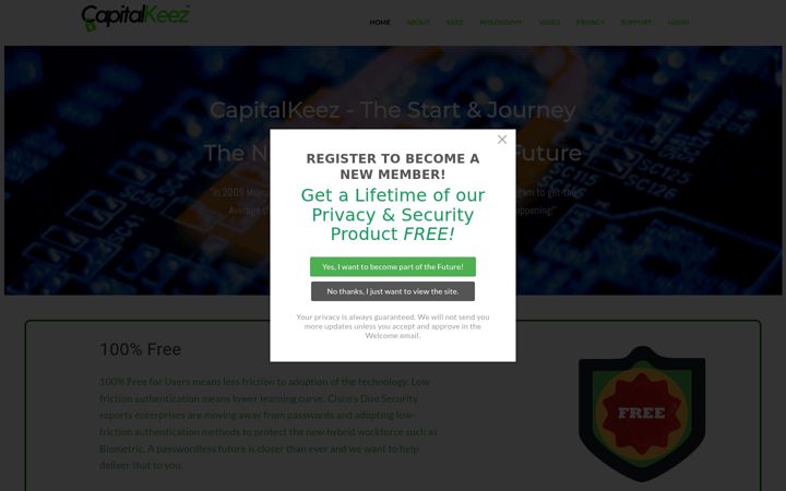 Screenshot of capitalkeez.com