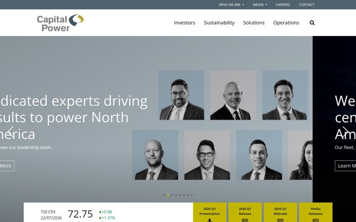 Kuvakaappaus sivustosta capitalpower.com