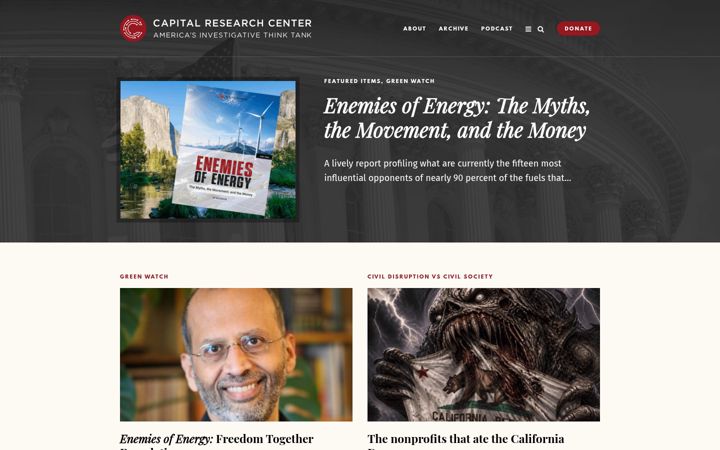 Screenshot of capitalresearch.org