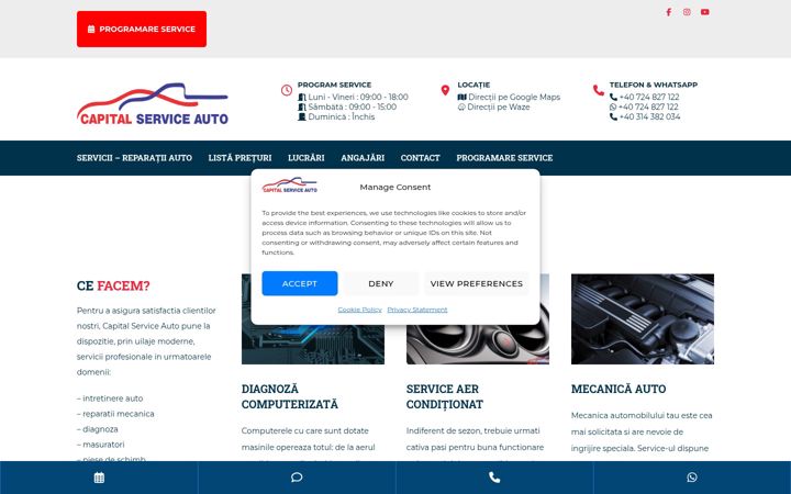 Екранна снимка на capitalserviceauto.ro
