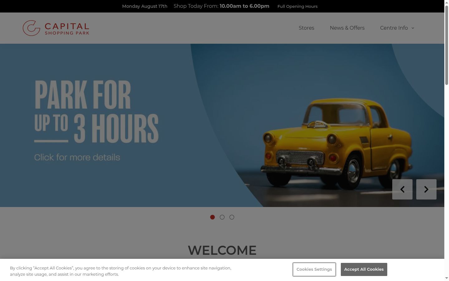 Screenshot of the consent banner shown before any interaction