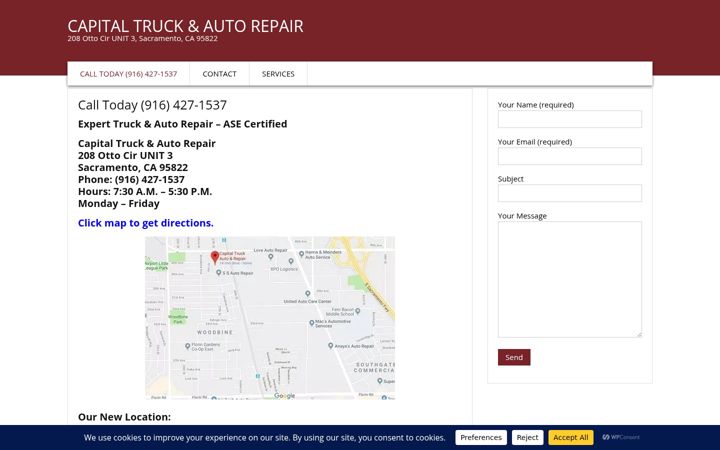 Screenshot of capitaltruckandautorepair.com