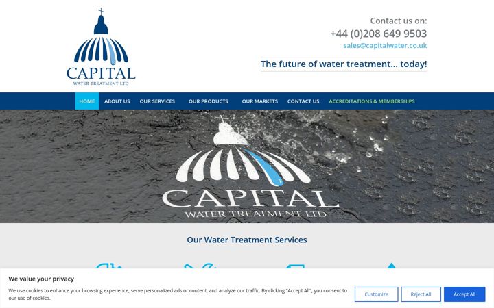 Screenshot of capitalwater.co.uk