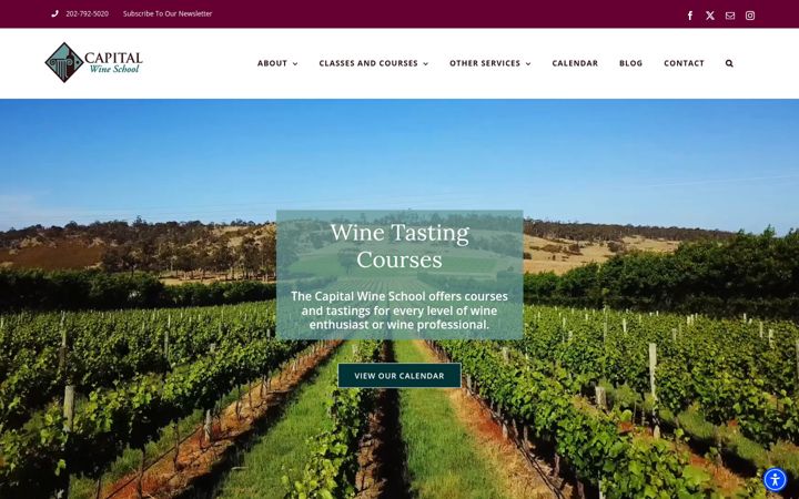 Screenshot of capitalwineschool.com