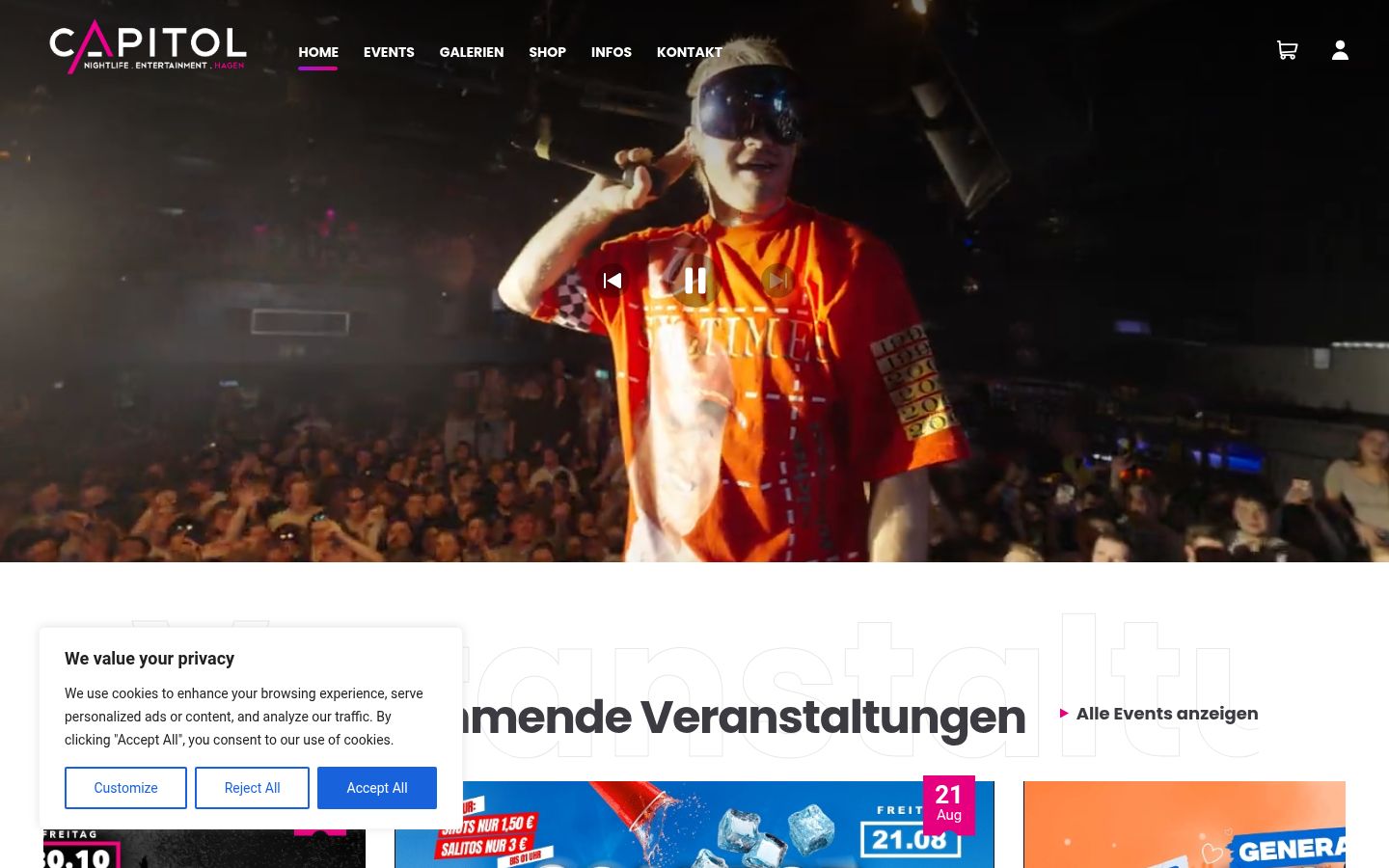 Sutikimo reklamjuostės, rodytos prieš bet kokią sąveiką, ekrano kopija