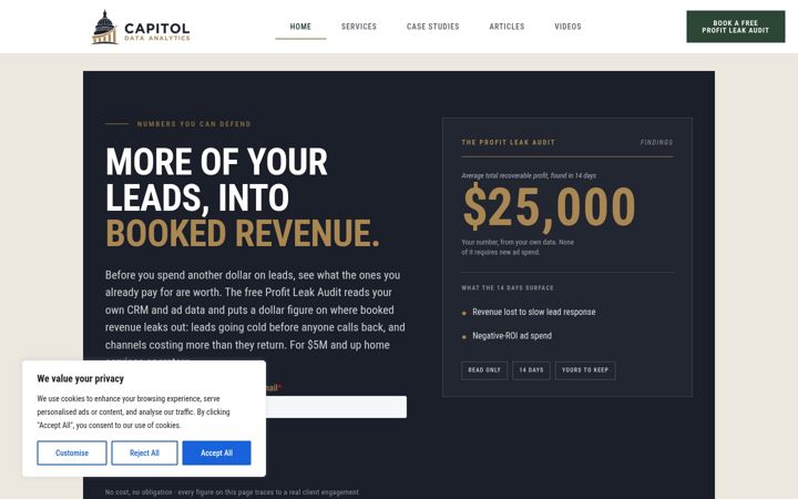Screenshot of capitoldataanalytics.com