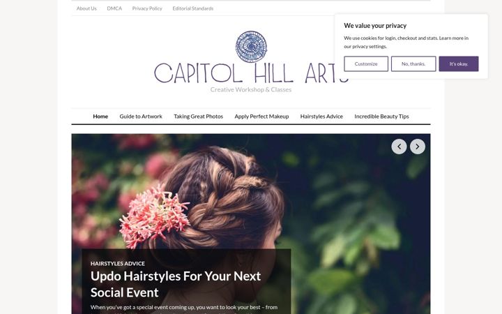 Screenshot of capitolhillarts.com