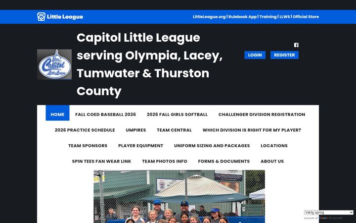 Screenshot of capitollittleleague.org