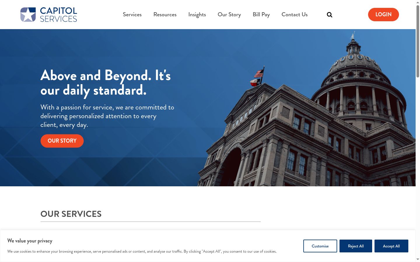 Screenshot of the consent banner shown before any interaction