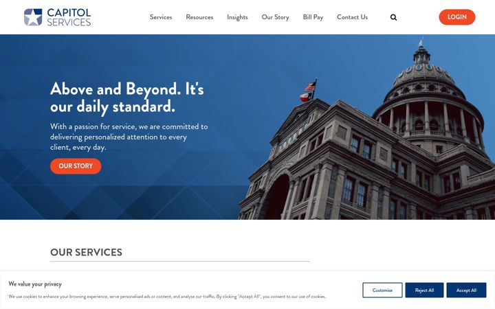 Screenshot of capitolservices.com