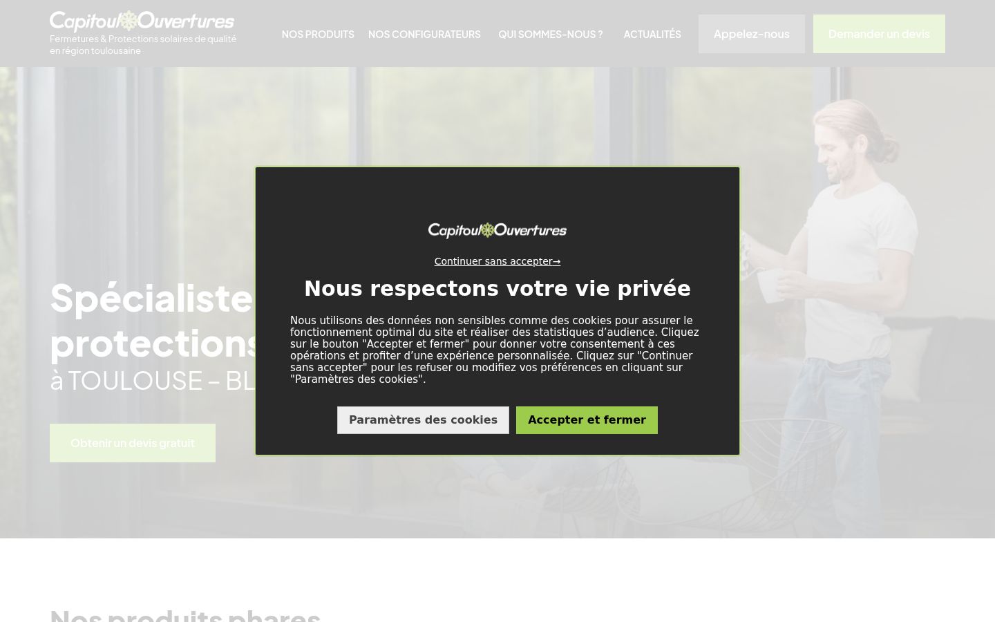 Screenshot of the consent banner shown before any interaction