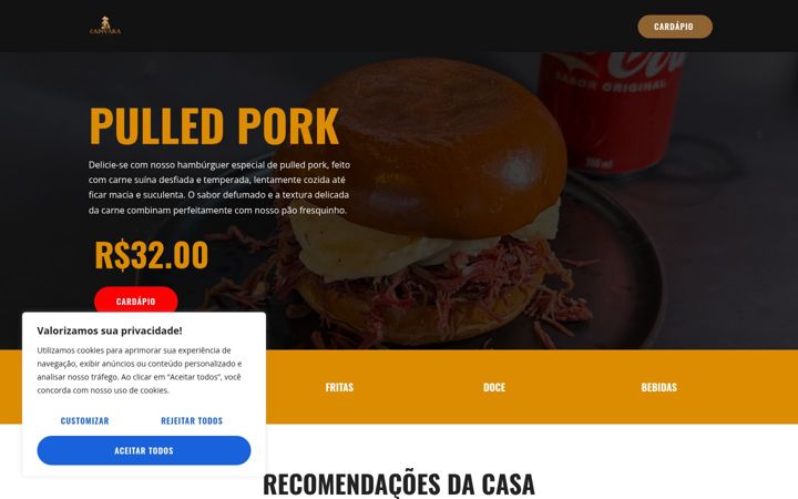 Screenshot of capivarasmoke.com.br