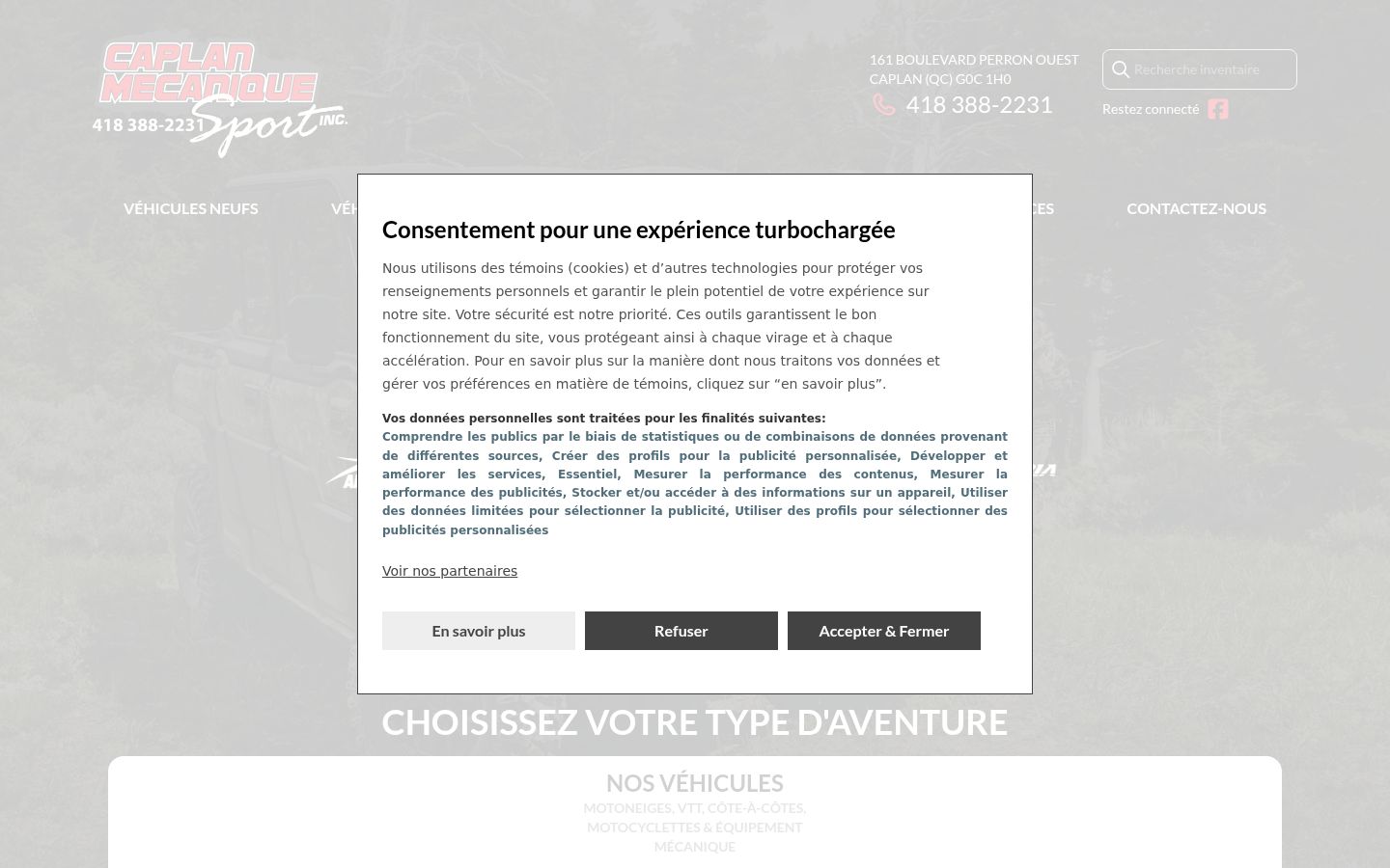 Screenshot of the consent banner shown before any interaction