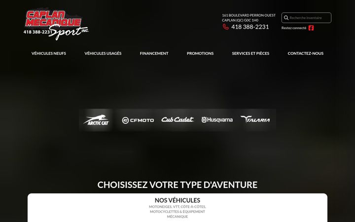 Screenshot of caplanmecaniquesport.com