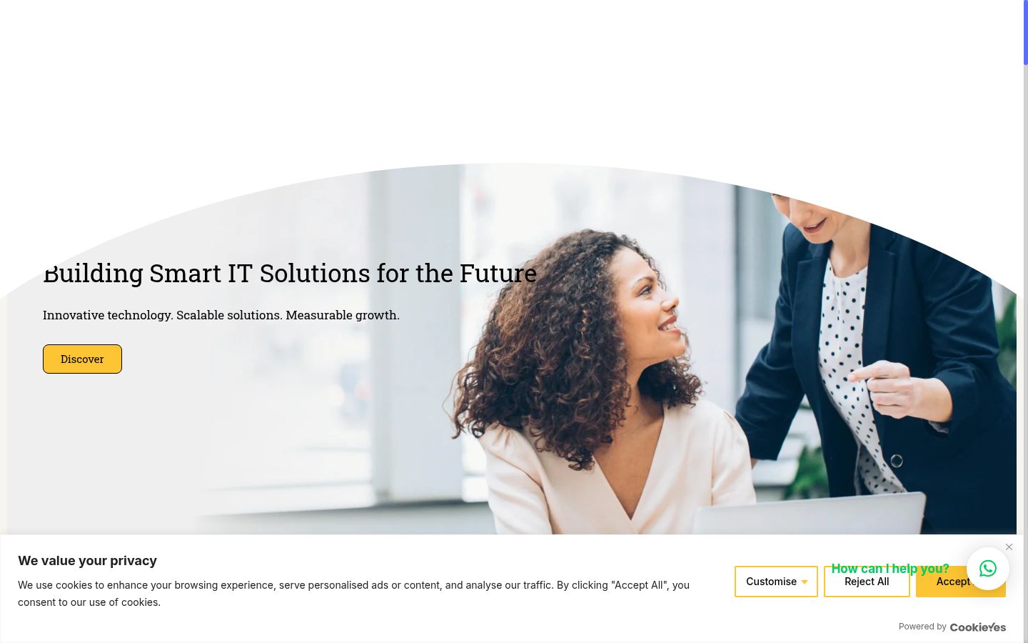 Screenshot of the consent banner shown before any interaction