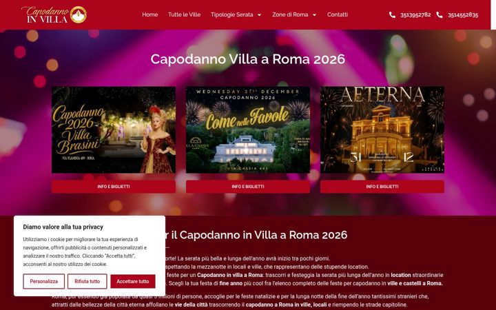Screenshot ta' capodannoinvilla.it