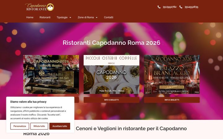 Screenshot ta' capodannoristorante.it