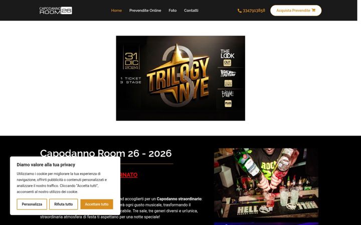 Screenshot ta' capodannoroom26roma.it
