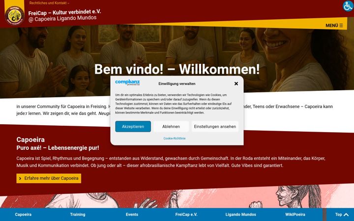 Screenshot of capoeirafreising.de