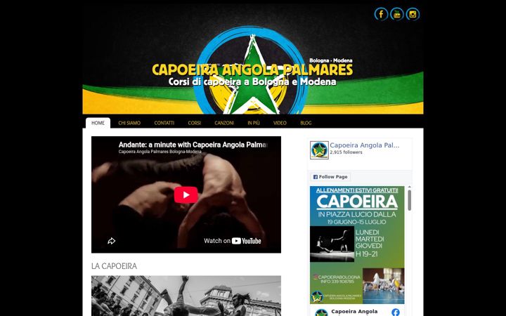 Screenshot of capoeirapalmares.it