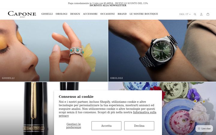 Screenshot of caponeshop.com