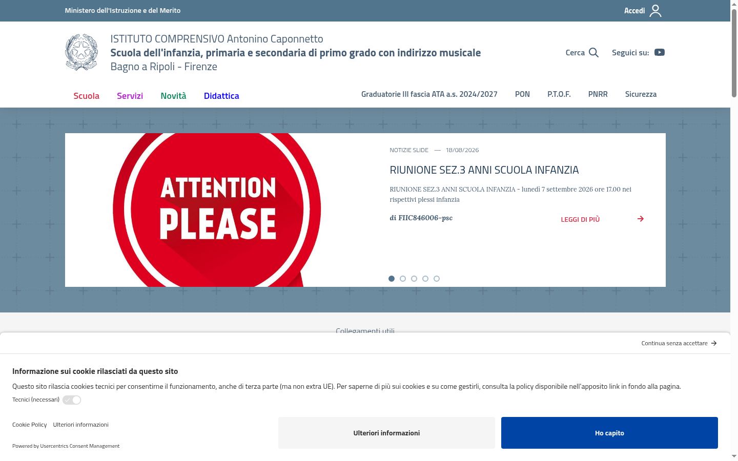 Screenshot des Einwilligungsbanners vor jeglicher Interaktion