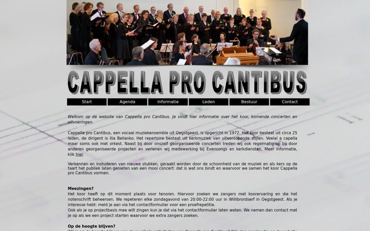 Screenshot of cappellaprocantibus.nl