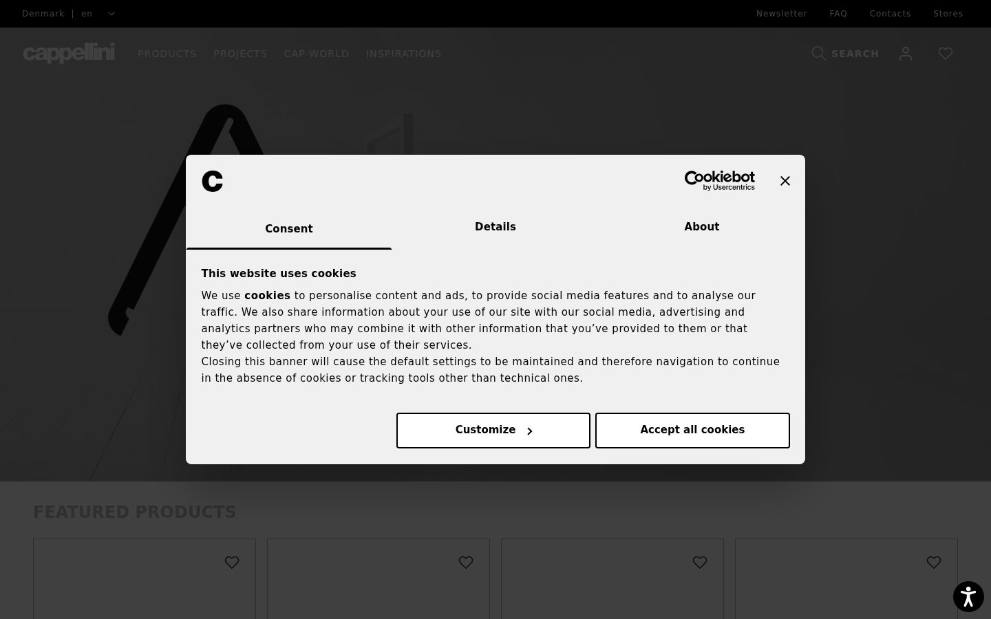 Screenshot of the consent banner shown before any interaction