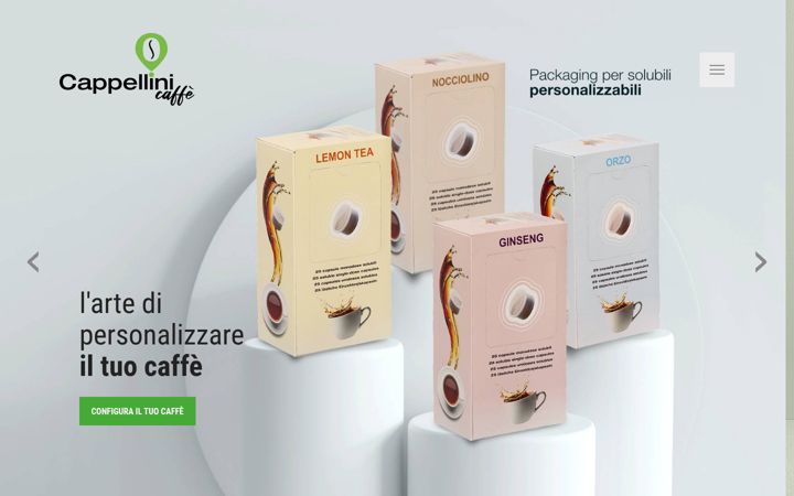 Snímek obrazovky cappellinicaffe.it