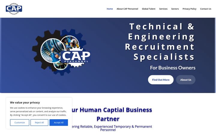 Screenshot of cappersonnel.co.uk