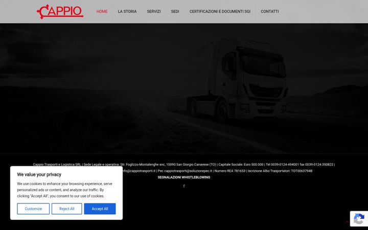 Screenshot of cappiotrasporti.it