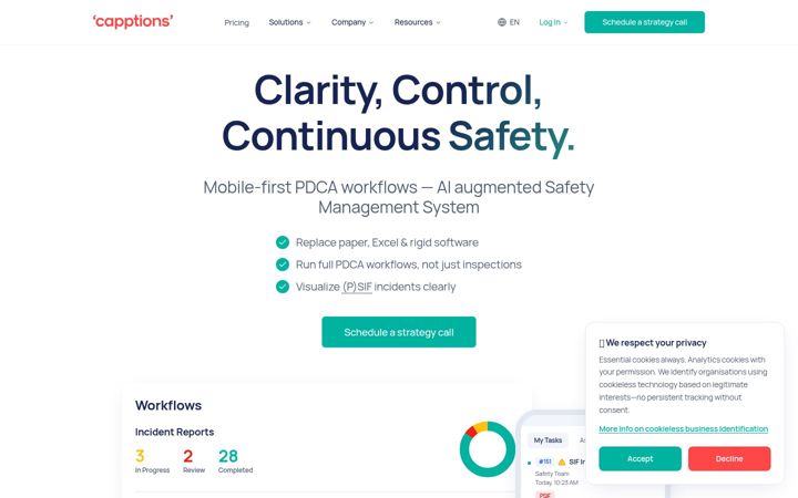 Screenshot of capptions.com