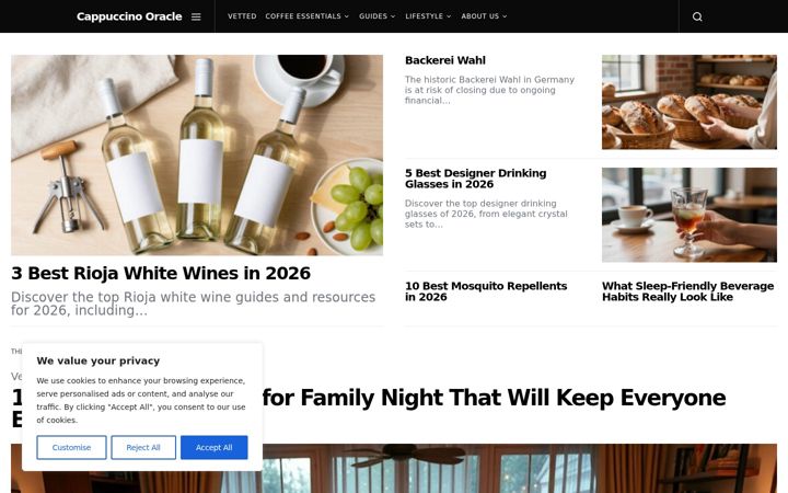 Screenshot of cappuccinooracle.com